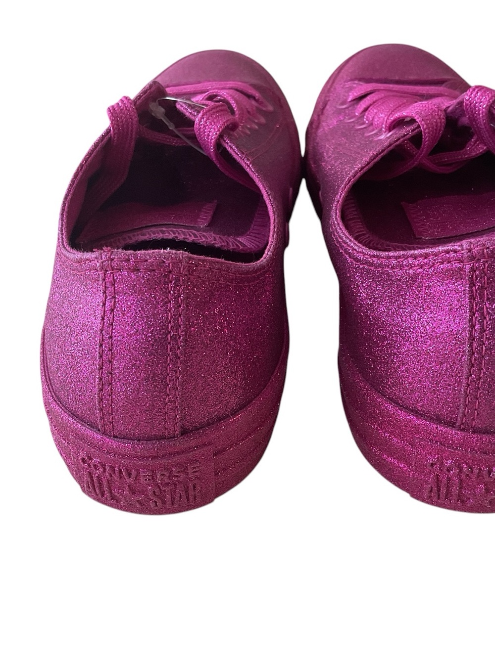 Converse Low Top Sneakers in Magenta Glitter - Picture 4 of 7